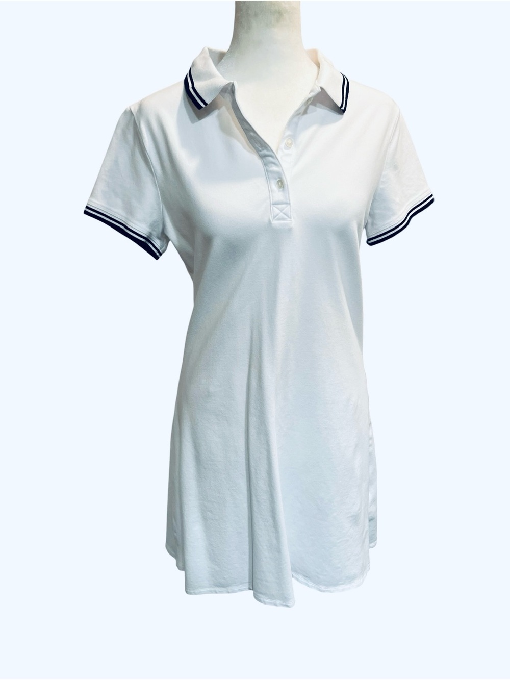 A&F White w/Black Strip Collared Mini Dress - Size medium